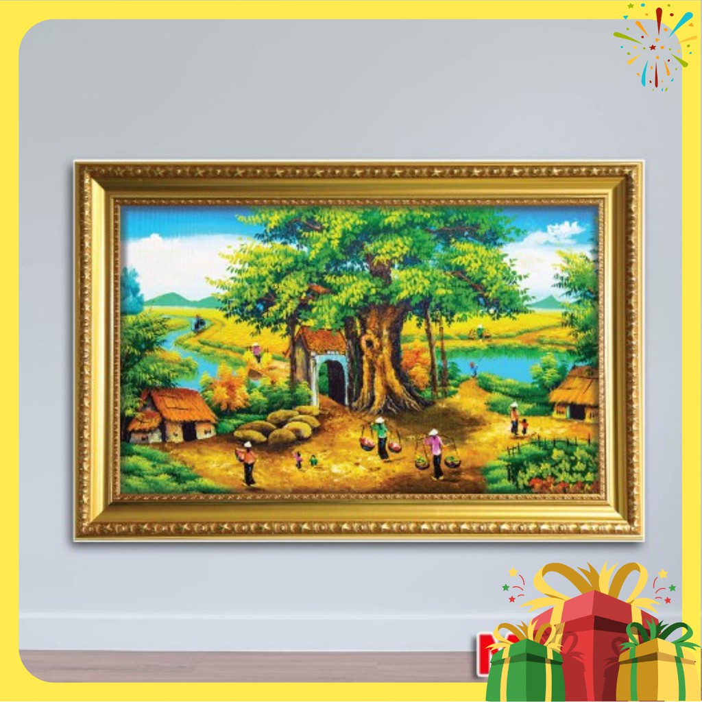 {SALE 349K} Tranh đồng quê sắc nét, gỗ MDF cao cấp size 50x75cm