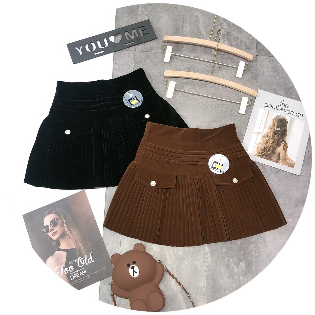 Chân váy nhung 2 túi trước mã 1021 ( kèm ảnh thật,video) | BigBuy360 - bigbuy360.vn