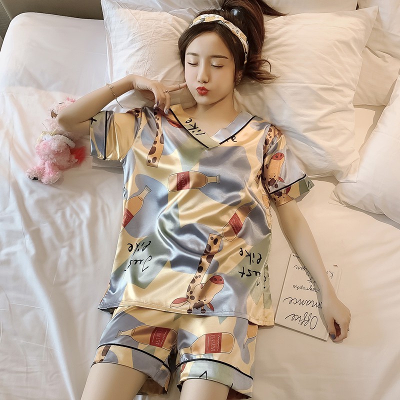 [XẢ HÀNG] Đồ bộ pijama, Pijama lụa nữ mặc nhà cộc tay mặc nhà freesize cực mát, vải mềm, đủ màu, mẫu thiên nga | BigBuy360 - bigbuy360.vn