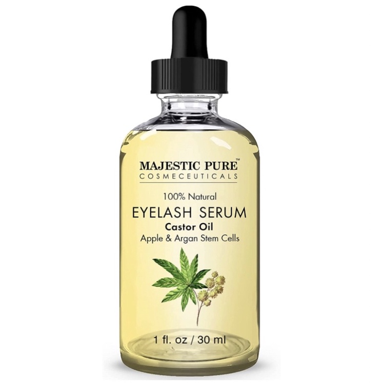 Serum dưỡng mi dầu thầu 100% tự nhiên Majestic Pure Castor Oil Eyelash Serum 30ml USA