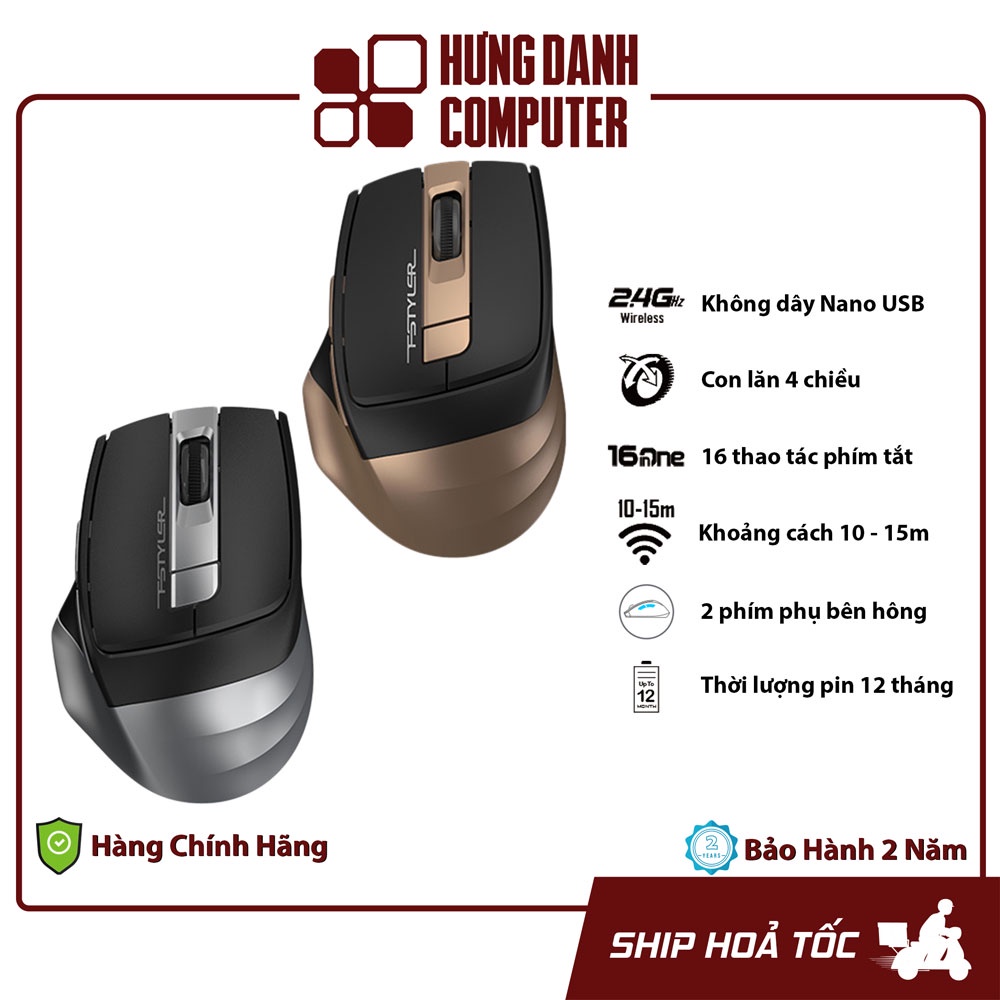 Chuột Không Dây Gaming Con Lăn 4 Chiều A4Tech FG35 Máy Tính Laptop