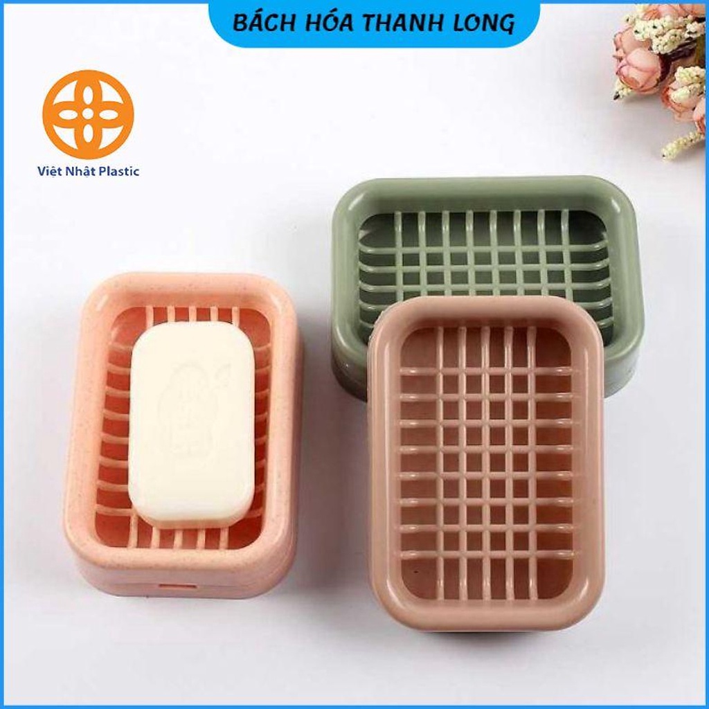Hôp đựng xà bông, xà phòng có nắp đậy nhựa trong  và khay hứng nước Việt Nhật.