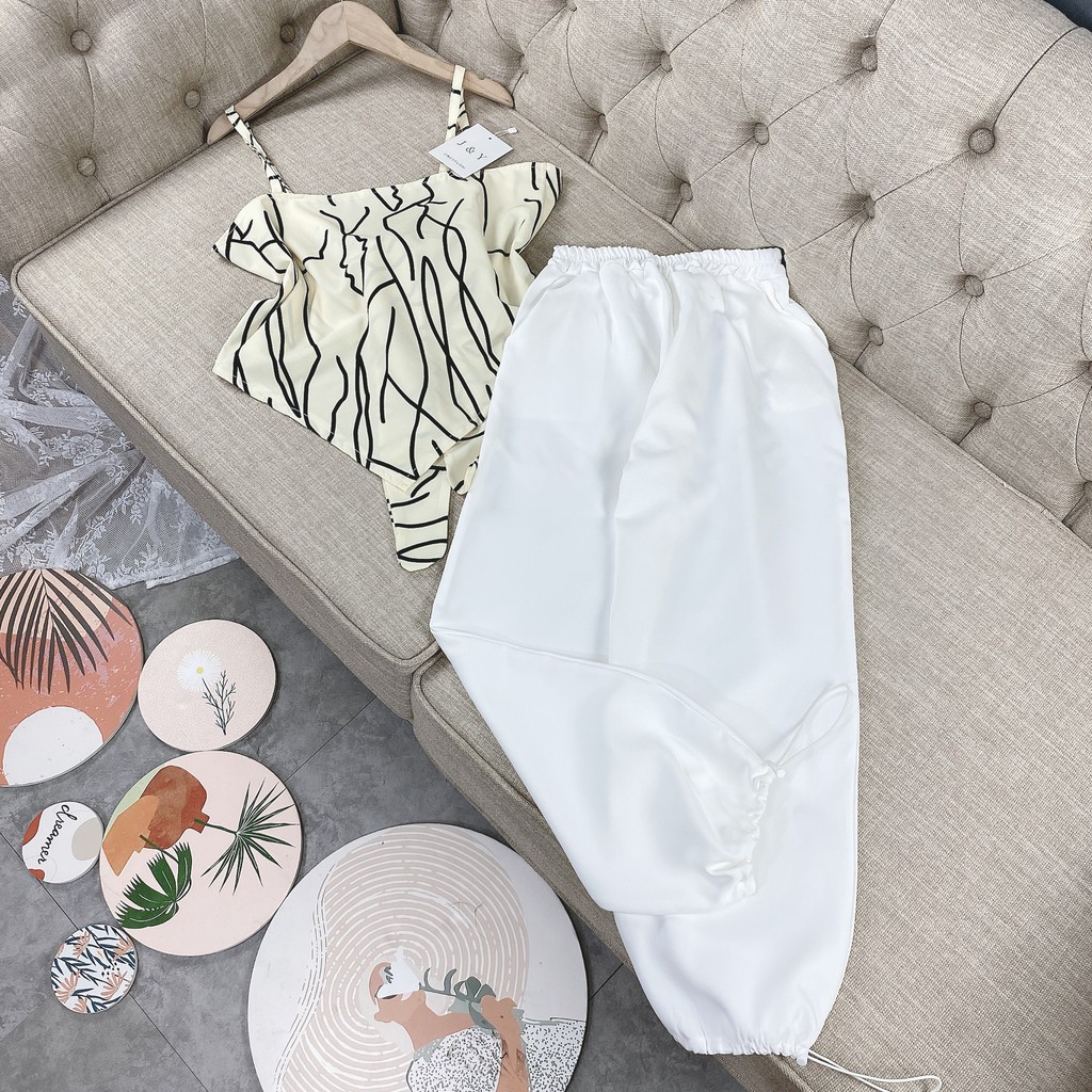Set đồ nữ cá tính, set quần lửng áo quây đi chơi sang chảnh mùa hè đẹp 8A00057 | BigBuy360 - bigbuy360.vn