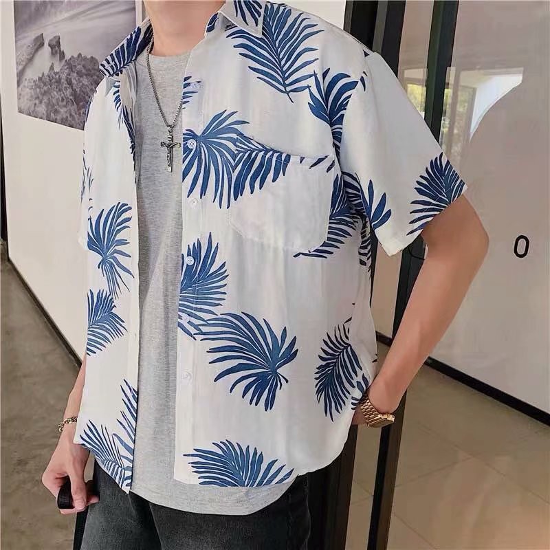 Áo Sơ Mi Tay Ngắn Thời Trang Đi Biển Phong Cách Hawaii Cá Tính Dành Cho Nam Size M-3Xl