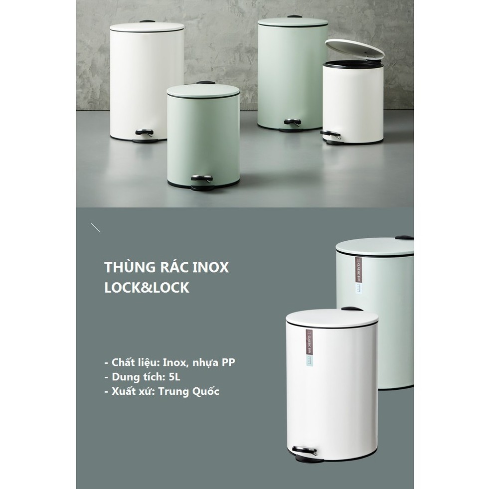 Thùng rác Lock&amp;Lock [5L] BYP102 BYP104 BYP125 có đạp chân