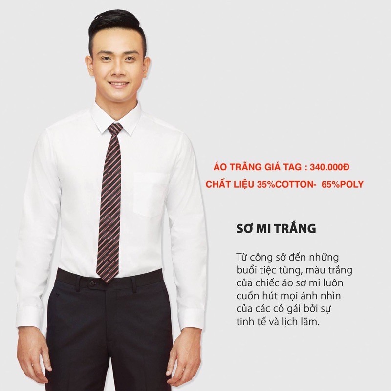 Somi Trắng Việt Tiến dài tay phom slim fit dáng ôm