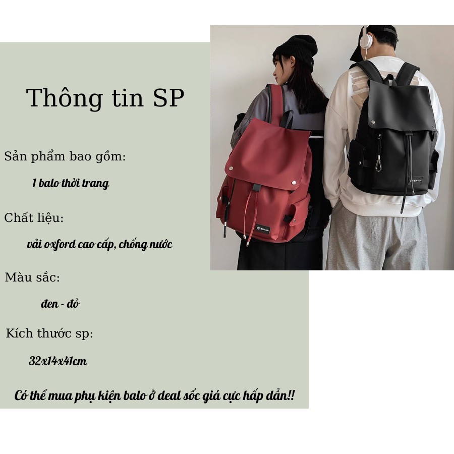 (1511) Balo Cá Tính ♥️FreeShip♥️ Cặp Đi Học Unisex Ulzzang Chống Nước Đựng Laptop BL05