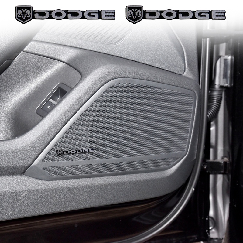 Set 4 / 10 Miếng Dán 3D Trang Trí Loa Xe Hơi Dodge Caliber Journey Ram Durango Charger SRT