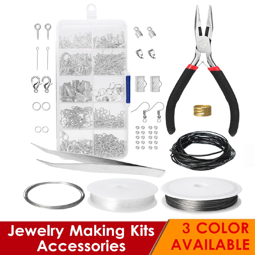 Wire Jewelry Making Starter Kit Sterling 3 Color Repair Tools Craft Supplies Set