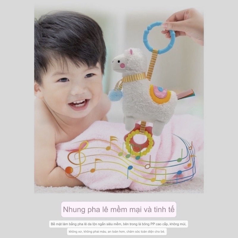 Thú Bông Treo Nôi Cũi Xe Đẩy Cho Bé Hình Chú Cừu Trắng