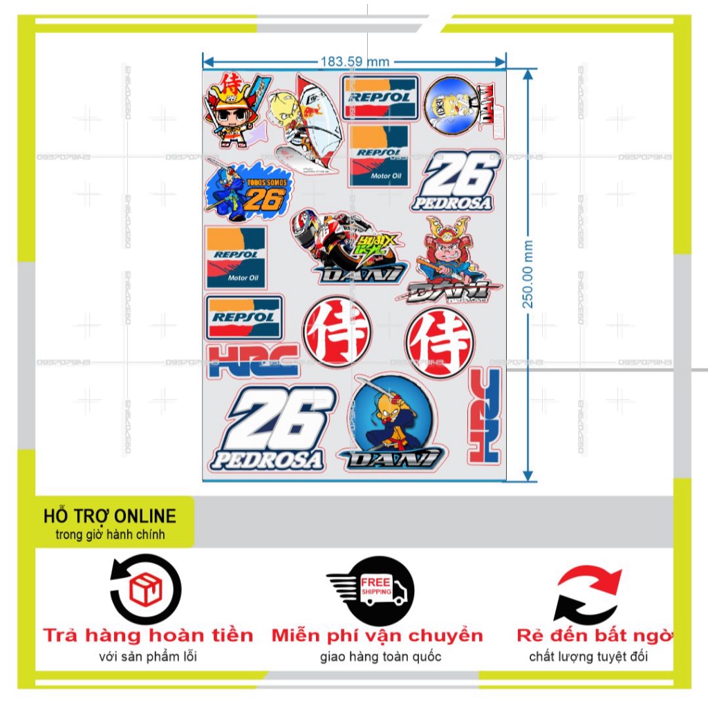 SHINDECAL- LOGO STICKER DÁN XE MÁY M48