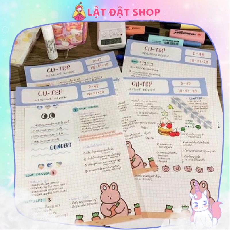 [Mã LIFEB04ALL giảm 10% tối đa 15K đơn 0Đ] ️ Set 30 giấy take note B5 hoạ tiết Gấu phong cách Hàn Quốc ️