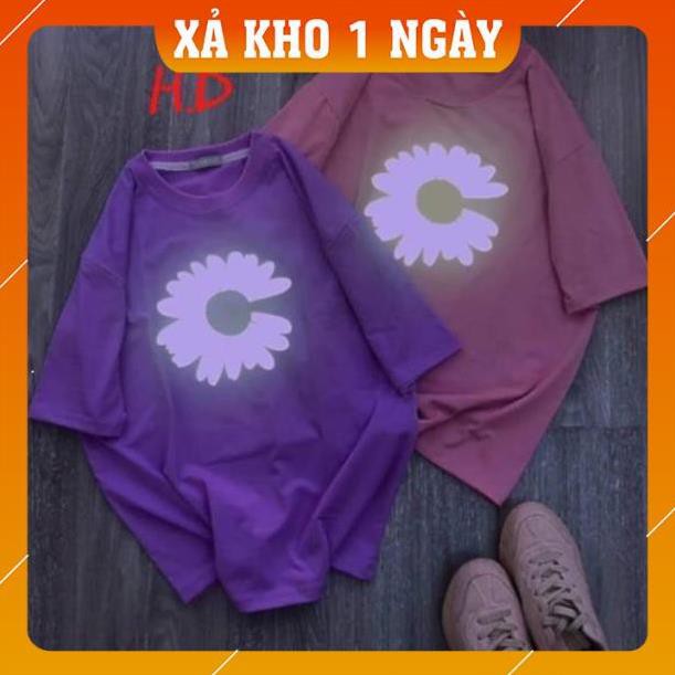 [Mã WARN20 giảm 20k đơn 150k] [HOT TREND] Áo Phông Nữ Đẹp, Áo Phông Rộng Tay Lỡ In Hình Hoa Cúc Phản Quang | BigBuy360 - bigbuy360.vn