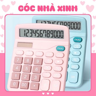 Máy Tính Cầm Tay 12 Số Sử Dụng Pin Và Năng Lượng Mặt Trời Màu Sắc Dễ Thương