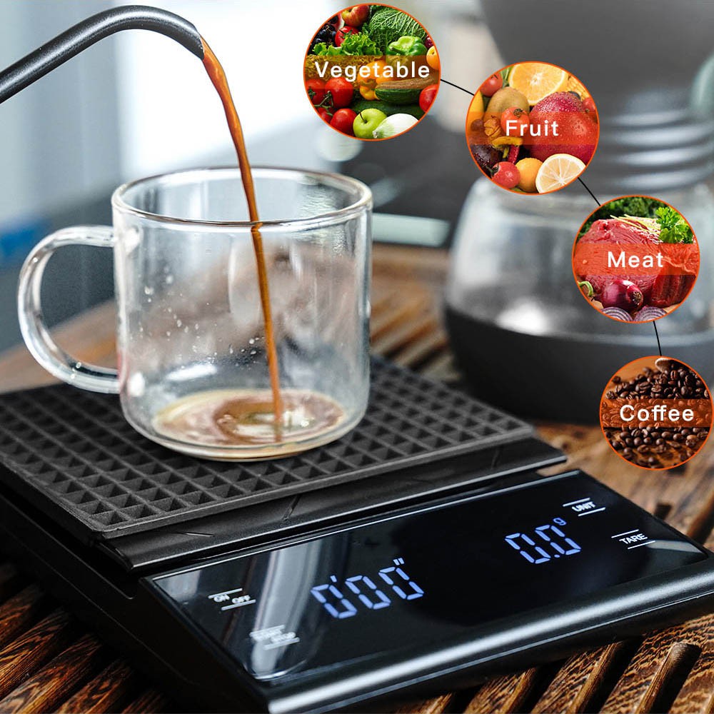 Household coffee scale hand wash multi function bar electronic scale with timer 3kg kitchen scale