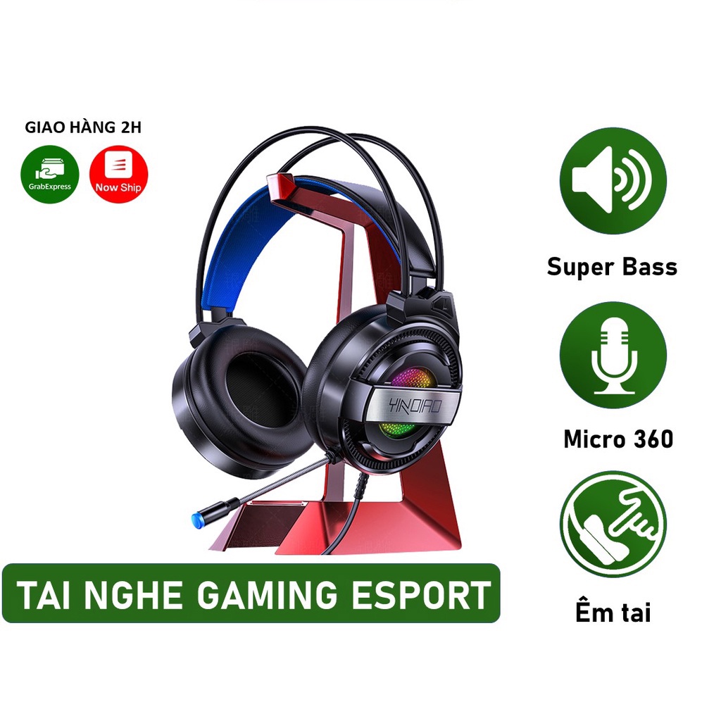 Tai nghe chụp tai gaming chính hãng Q3 loại tai nghe Over Ear chống ồn có mic cho máy tính bàn laptop
