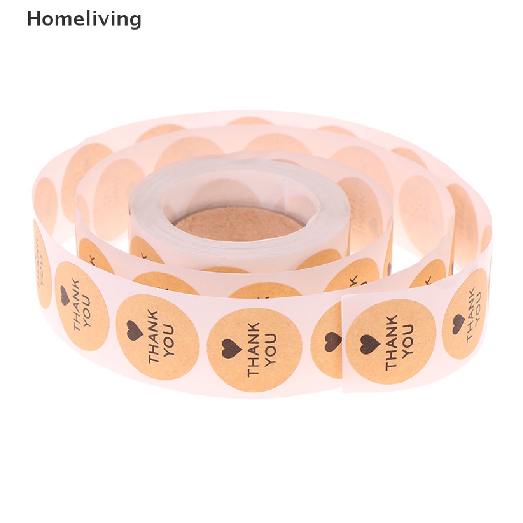 Cuộn 500 Miếng Dán In Chữ thank you with heart Trang Trí Sổ Tay diy