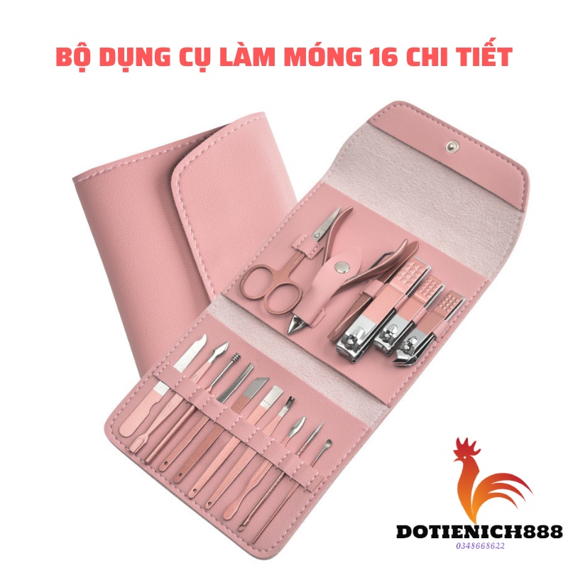 Bộ Dụng cụ kìm kiềm cắt móng tay làm nail 16 chi tiết tiện lợi