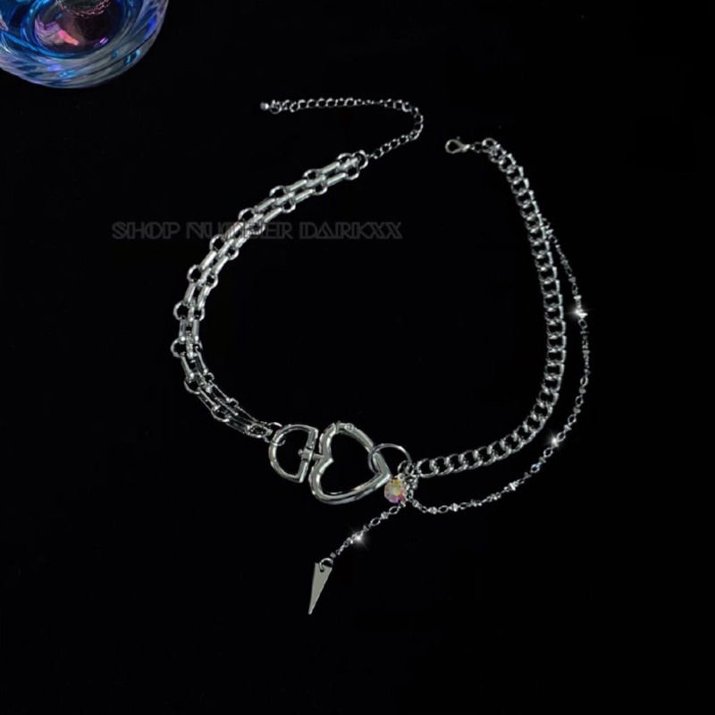 Vòng cổ Thép Titan Mặt Trái Tim Thời Trang Retro