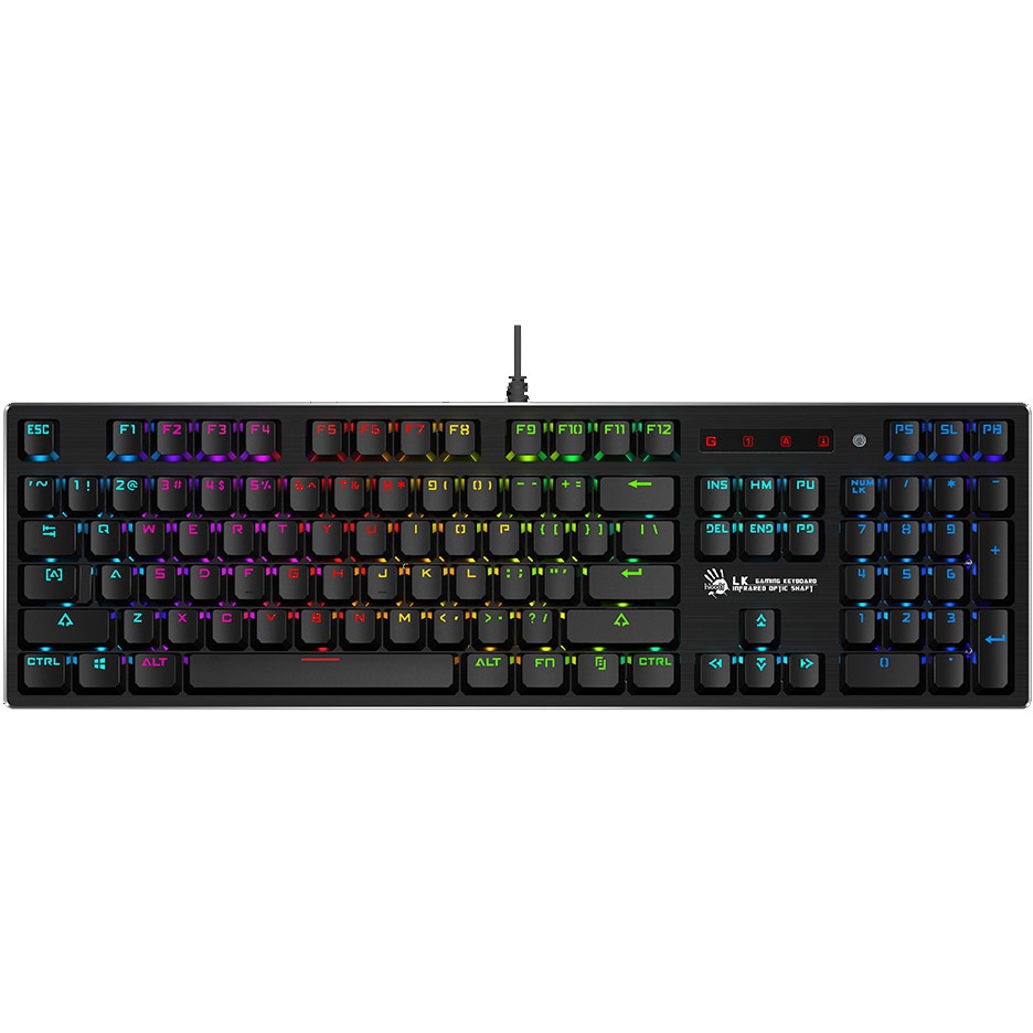 BÀN PHÍM CƠ FULL RGB GAMING A4TECH B820R- Tốc độ phản ứng 0.2ms nhanh nhất thế giới