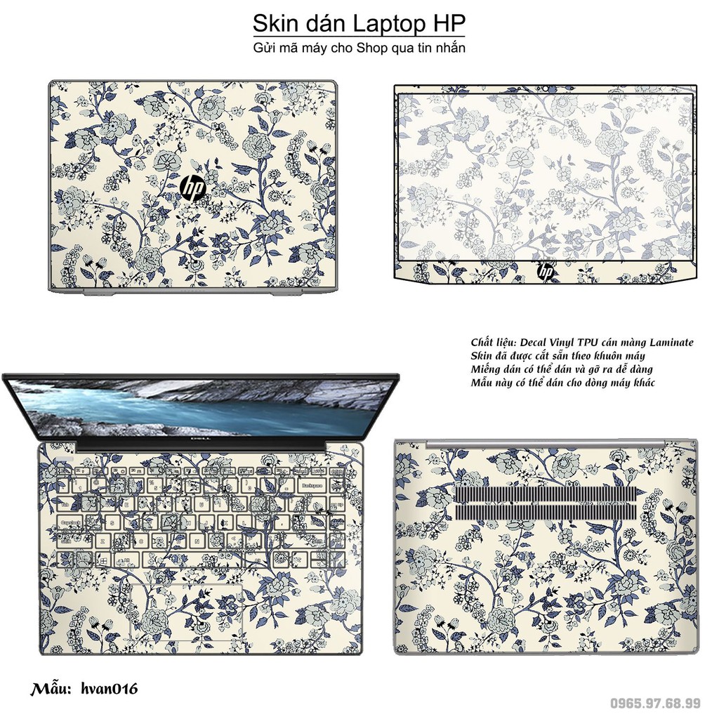 Skin dán Laptop HP in hình Hoa văn _nhiều mẫu 3 (inbox mã máy cho Shop)