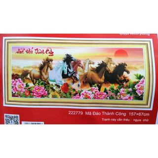 Tranh thêu chữ thập Mã đáo thành công 222779