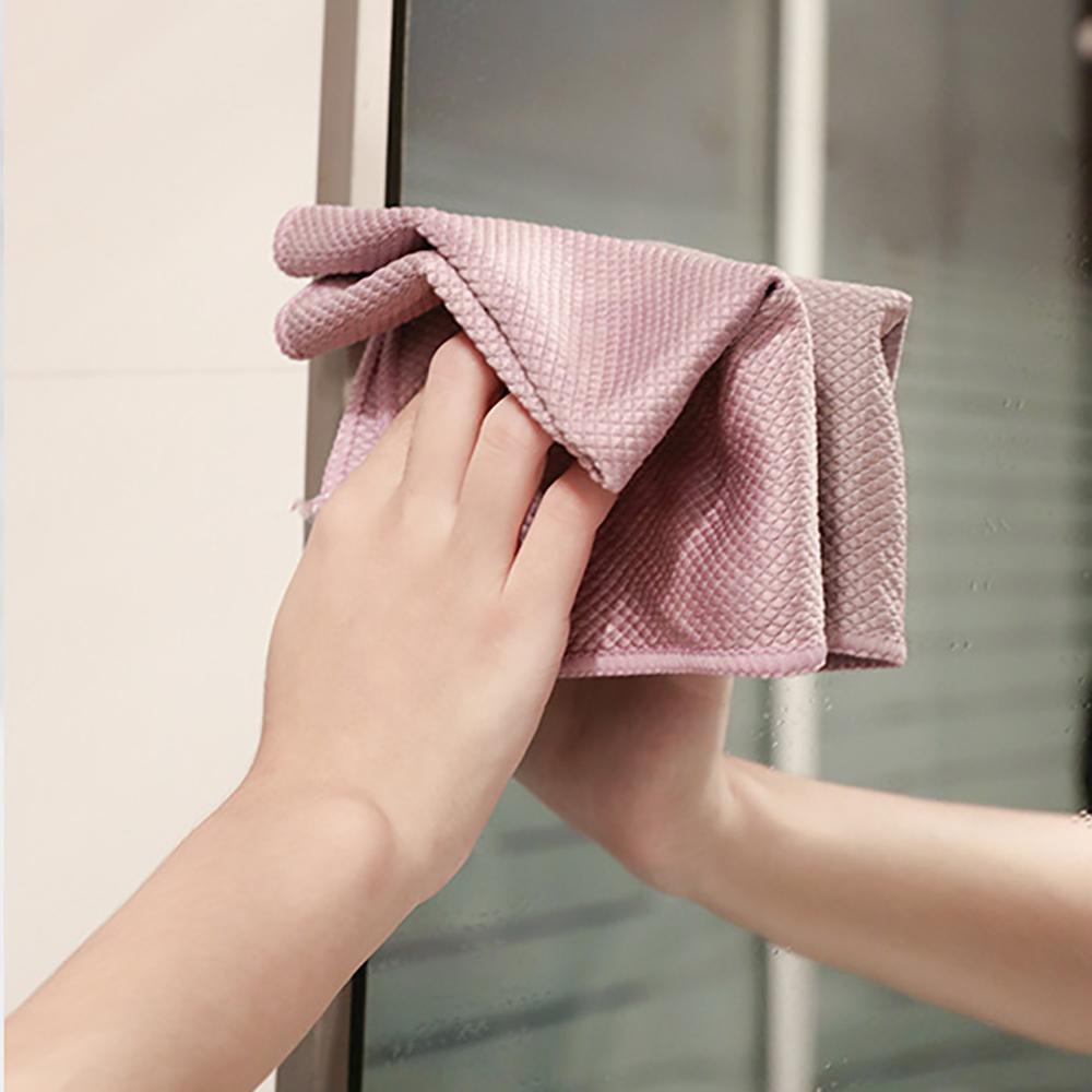 Khăn Lau Kính Họa Tiết Vảy Cá Màu Ngà Siêu Bền Tiện Dụng Cho Nhà Bếp