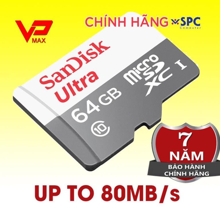 Thẻ nhớ Micro SD Sandisk 128Gb 64GB class 10 80Mb/s