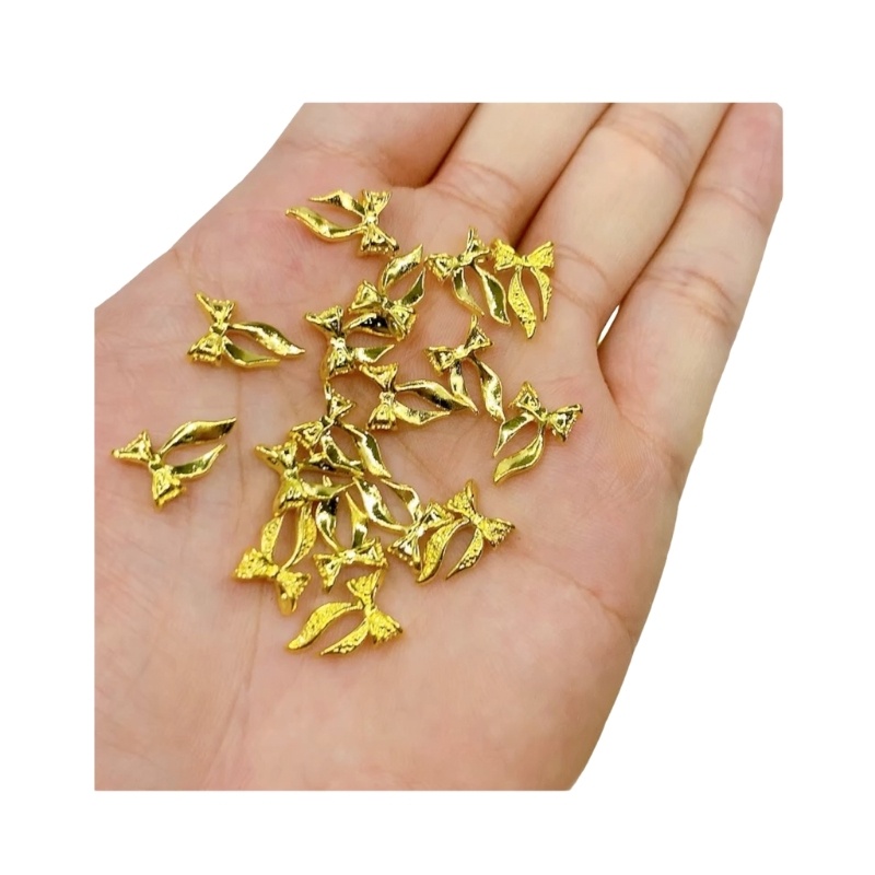 Charm Nơ Vàng Tươi Gắn Móng Hàng Nhập Dùng Để Trang Trí Móng Tay