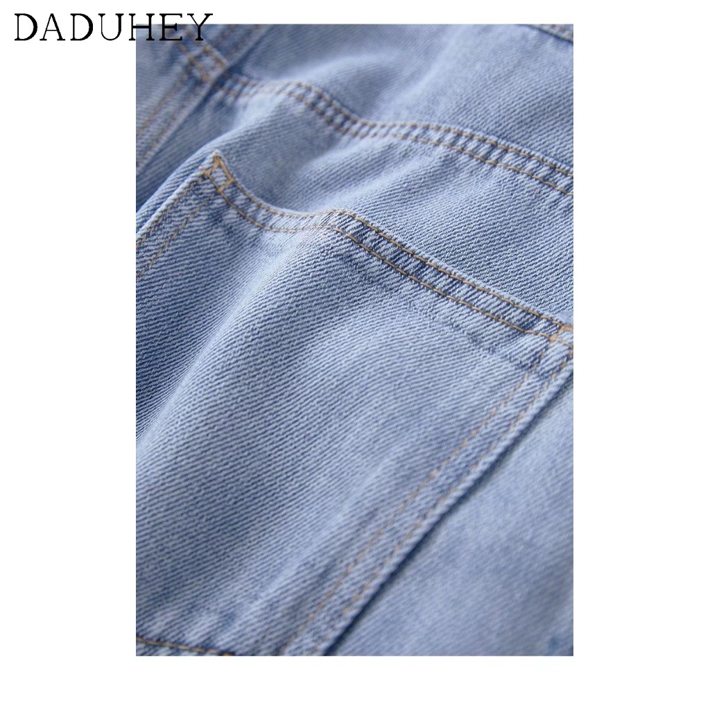 Quần jeans nữ ống rộng lưng cao màu sắc tươi sáng