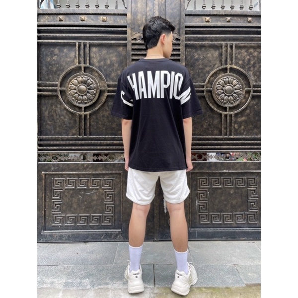 Áo thun Champion logo thêu hình in lớn