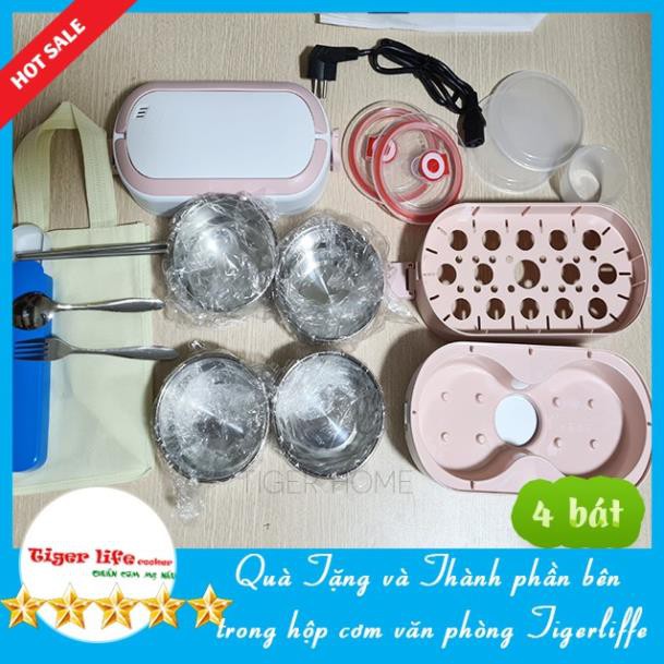 Hộp Cơm Cắm Điện Hâm Nóng MINISTYLE Tặng Bộ Đũa, Túi Xách 3 Tầng, 4 Bát Inox, Giữ Nhiệt, Hâm Nóng Và Nấu Chín Thức Ăn | BigBuy360 - bigbuy360.vn