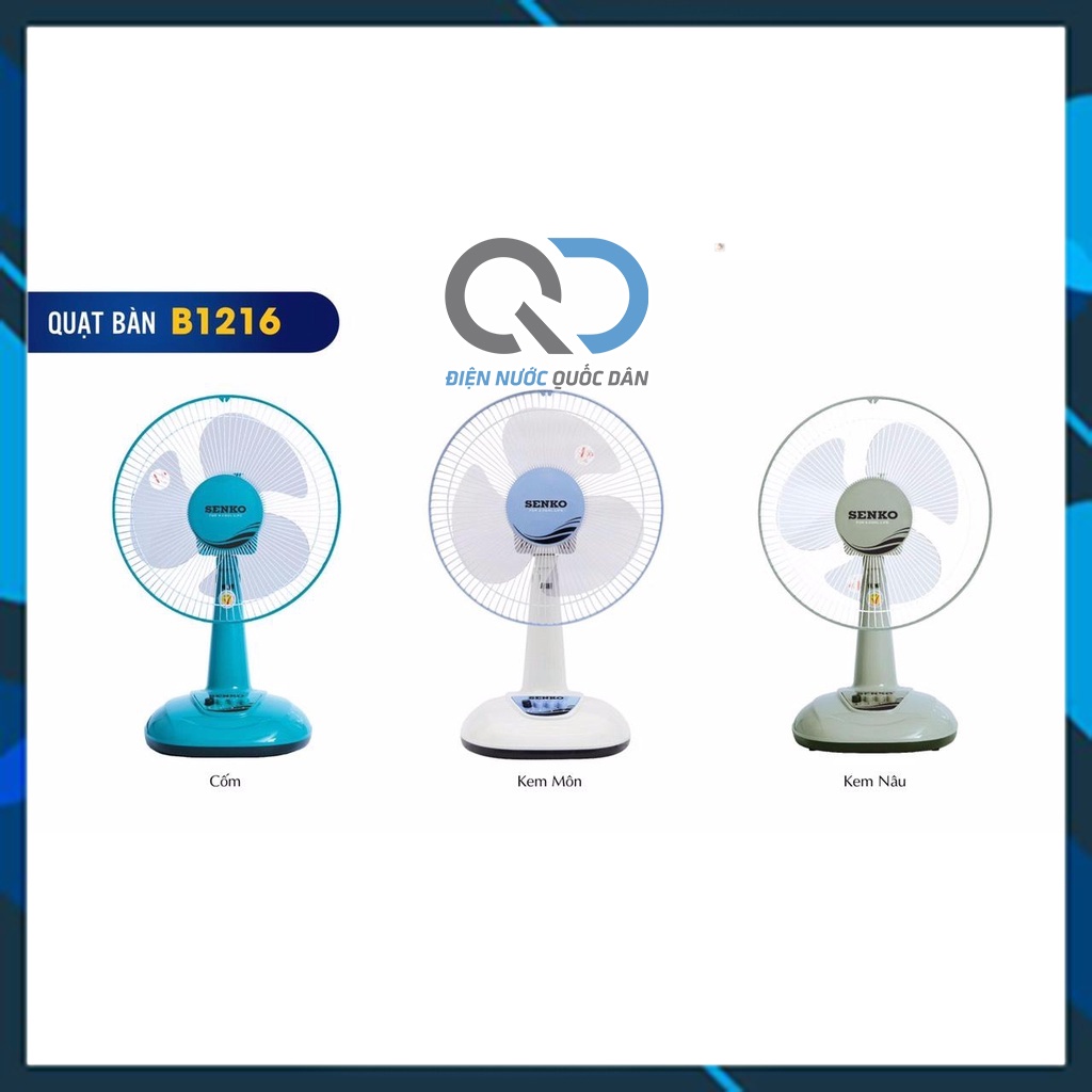 Quạt để bàn - quạt bàn B3 mini SENKO B1612/B1213 sải cánh 30cm - Thiết kế Nhỏ Gọn, Chắc Chắn, Quạt chạy êm.