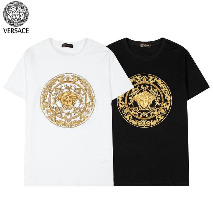 Áo Thun Tay Ngắn Họa Tiết Thêu up08 Versace Thời Trang Chất Lượng Cao Cho Nam Và Nữ 011