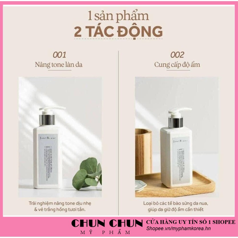 [Hàng Chính Hãng] Kem dưỡng thể - Kem body Kim Cương Jant blanc body white tone up cream Hàn Quốc 300ml