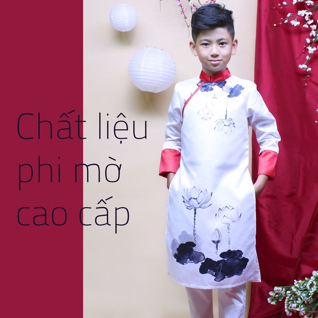 Áo dài bé trai tphcm hàng thiết kế đẹp cho bé từ 1-12 tuổi để đi chơi và đi tiệc hay biểu diễn - JADINY