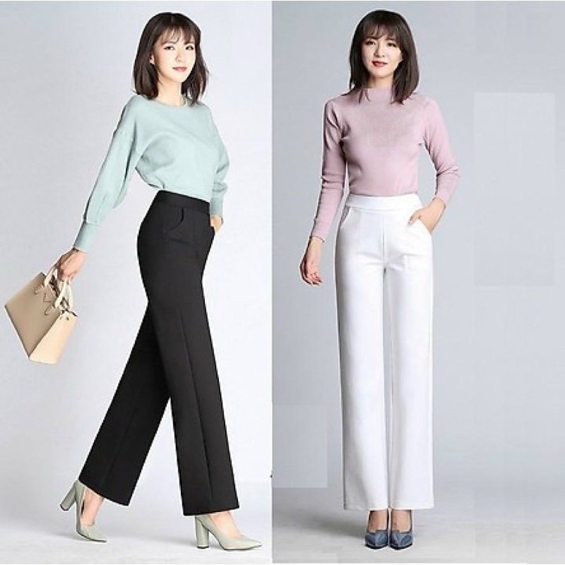 Quần ống rộng from dài cạp cao (chất vải cát) | BigBuy360 - bigbuy360.vn