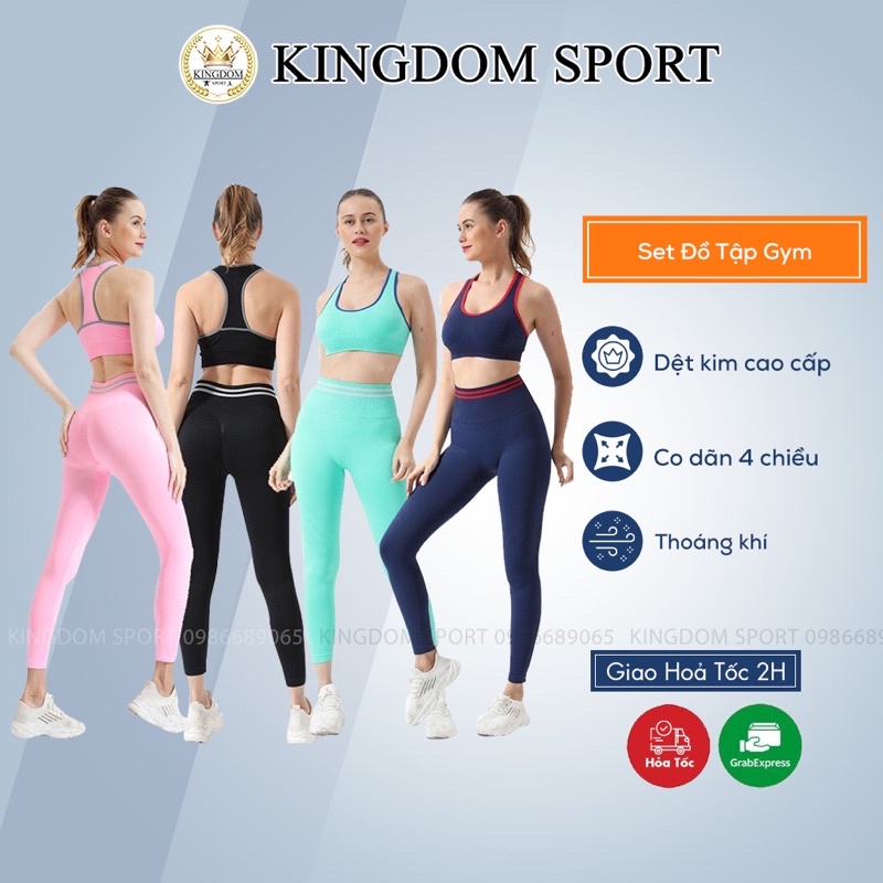 [HOT] Bộ đồ tập thể thao nâng mông  KINGDOM SPORT, Tập gym yoga, Co giãn 4 chiều, chất vải dày dặn, hách mông trái đào