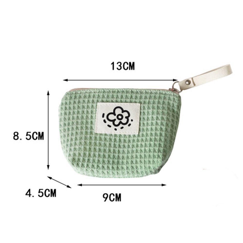 Ví Đựng Tiền Xu Mini Họa Tiết Kẻ Sọc / Hoa Xinh Xắn Có Khóa Kéo Tiện Dụng