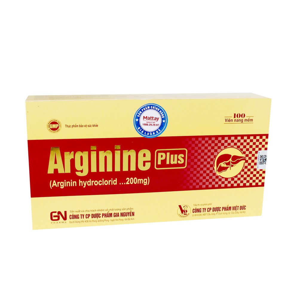 Arginine Plus - Hộp 100 Viên - Giúp Bổ Gan, Bảo Vệ Gan