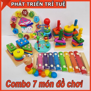 Combo đồ chơi gỗ 7 món _ hongyen03