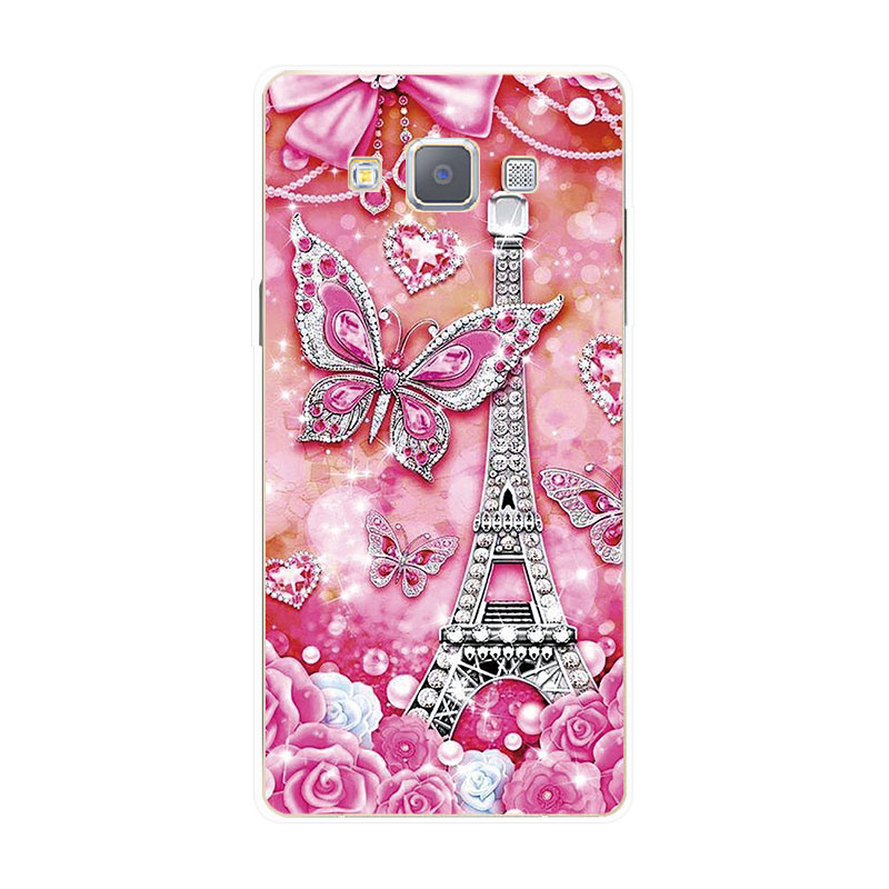 Samsung Galaxy J3 J5 J7 2015 2016 Soft TPU Silicone Phone Case Cover Diamond Butterfly
