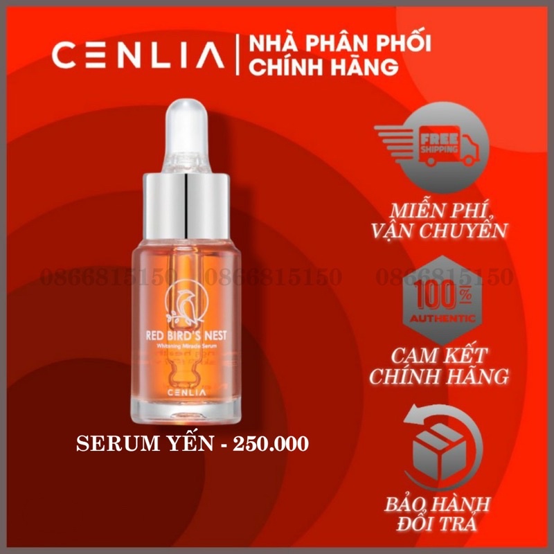 Serum huyết yến CENLIA 🔥[ CHÍNH HÃNG ]🔥 serum cấp ẩm, dưỡng trắng da, thu nhỏ lỗ chân lông, kềm dầu dành cho mọi loại da