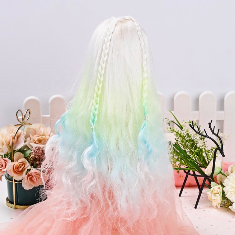 Tóc Giả Dài 60cm Màu Sắc Tuyến Tính Cho Búp Bê 1 / 3 1 / 4 1 / 6 bjd / sd