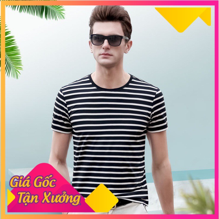 Áo Cottong Tay LỡKẻ Ngang Đen Phong Cách Xì tin