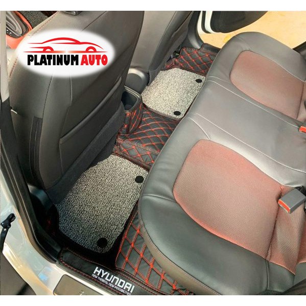 Thảm lót sàn ô tô Hyundai I10 2015-2021, thảm 6D thành cao, tràn viền bậc cửa