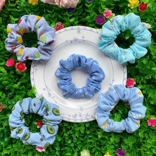 [TẶNG THÊM SRUNCHIES KHI MUA HÀNG] CỘT TÓC VẢI SRUNCHIES-DÂY BUỘC TÓC VẢI MÀU XANH