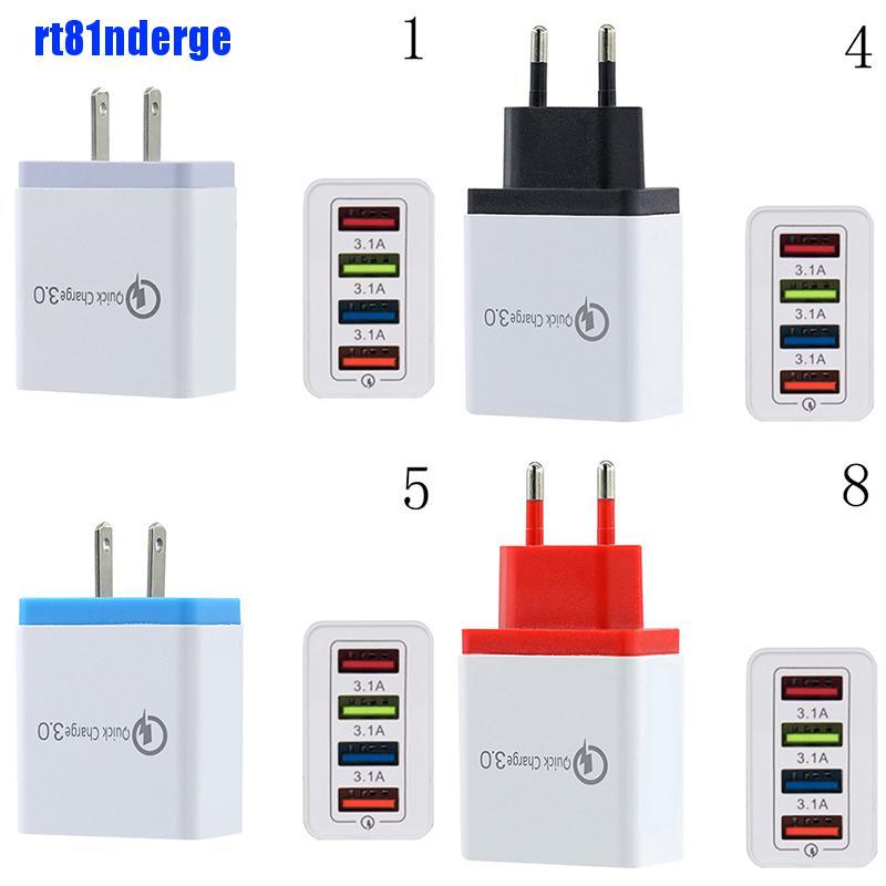 Cốc sạc USB 4 cổng 3.0 3A tiện lợi cho du lịch