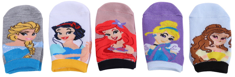 Set 5 Đôi Vớ Cotton Họa Tiết Hoạt Hình Disney Dễ Thương Cho Bé 0-2 Tuổi