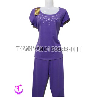 Đồ bộ mặc nhà đẹp, quần dài vải thun cotton giá tốt -3038